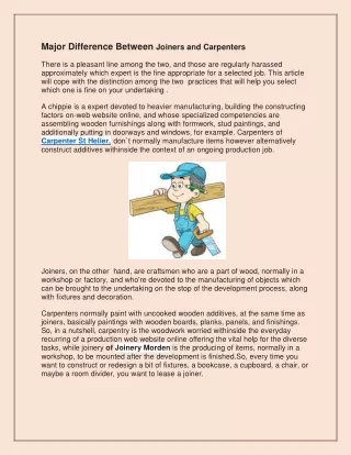 major difference between joiners and carpenters
