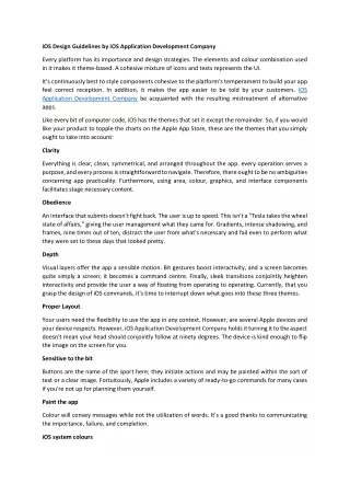 ios design guidelines by ios application