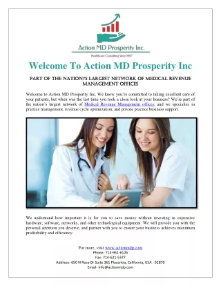 Action MD Prosperity Inc - Best TeleHealth Service in California