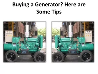 buying a generator here are some tips