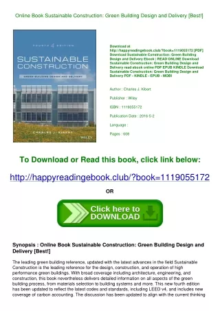 Online Book Sustainable Construction Green Building Design and Delivery [Best!]
