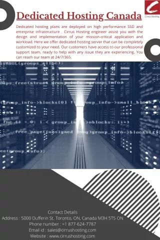 dedicated hosting canada
