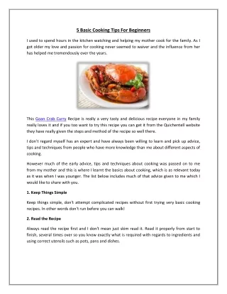 5 basic cooking tips for beginners