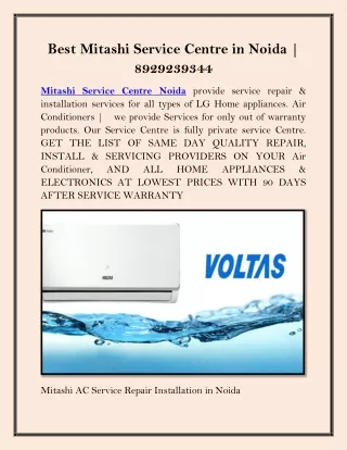Best Mitashi Service Centre in Noida
