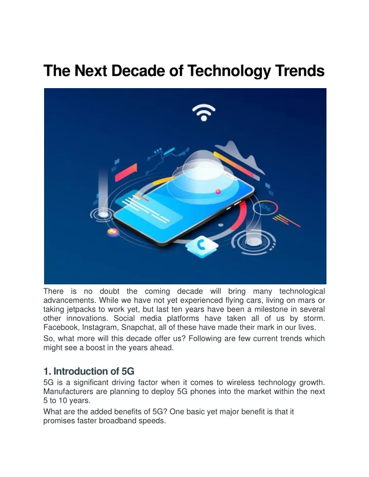 the next decade of technology trends