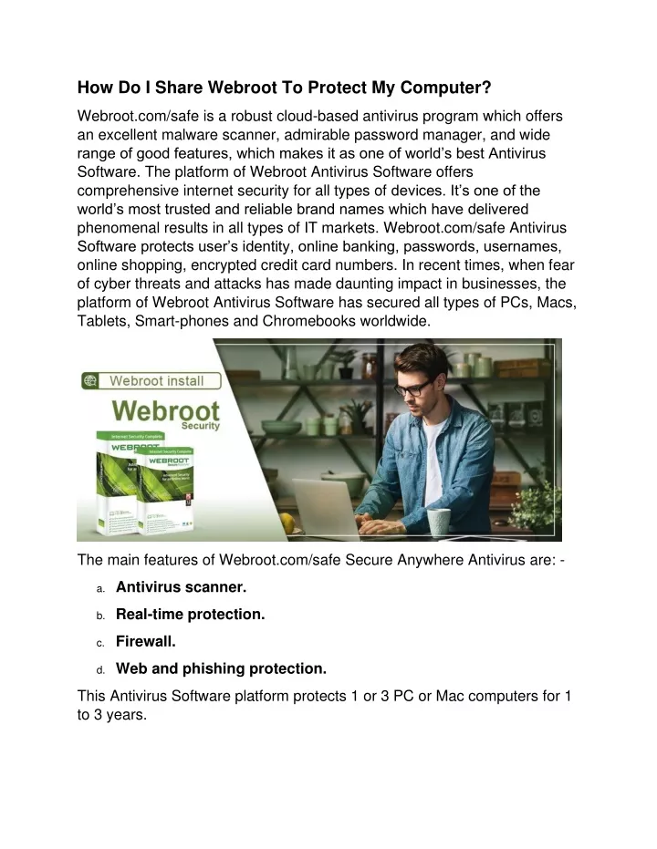 how do i share webroot to protect my computer