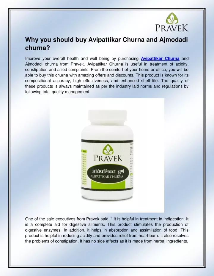 why you should buy avipattikar churna