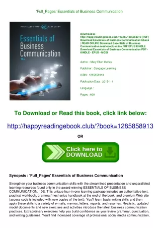 'Full_Pages' Essentials of Business Communication <^R.E.A.D.^>