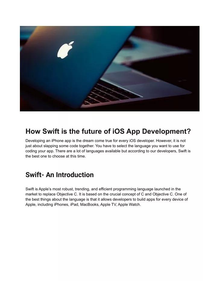 how swift is the future of ios app development