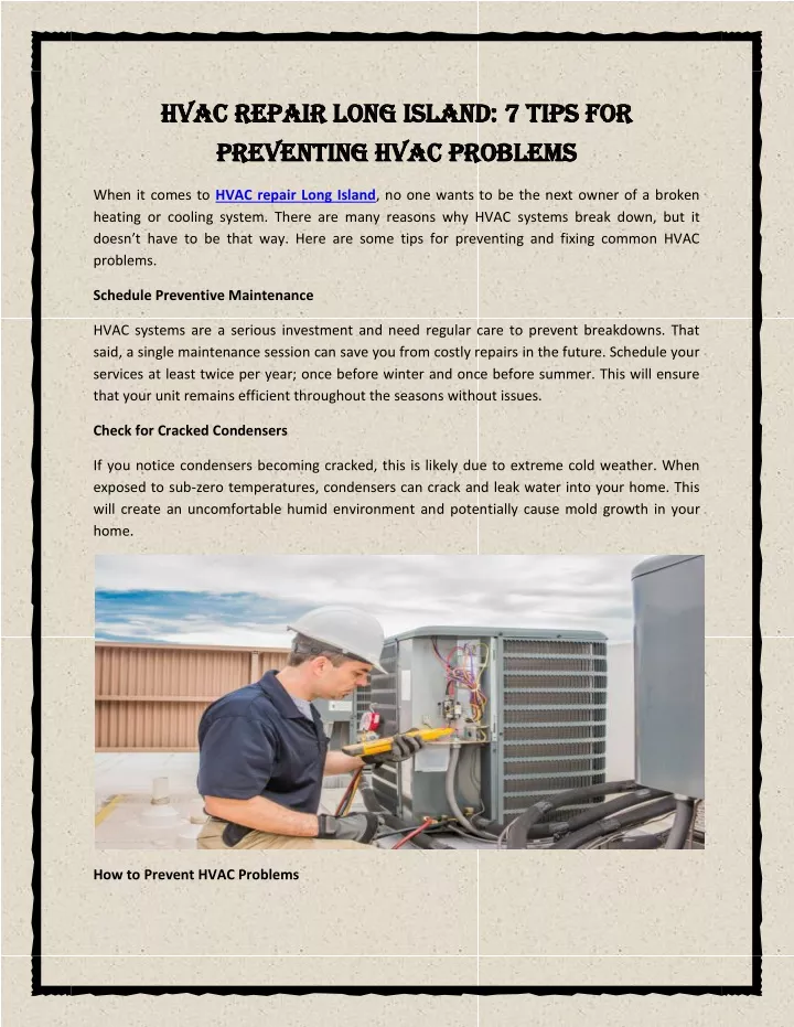 hvac repair long island 7 tips for hvac repair