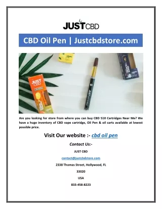 CBD Oil Pen | Justcbdstore.com