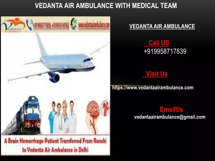 vedanta air ambulance with medical team