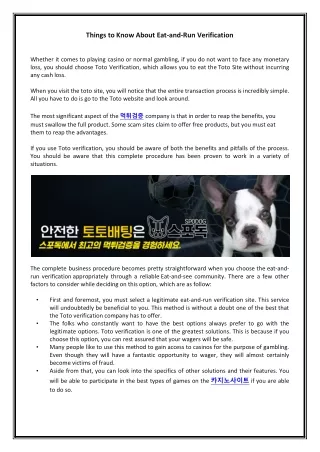 Things to know about Eat-and-run verification