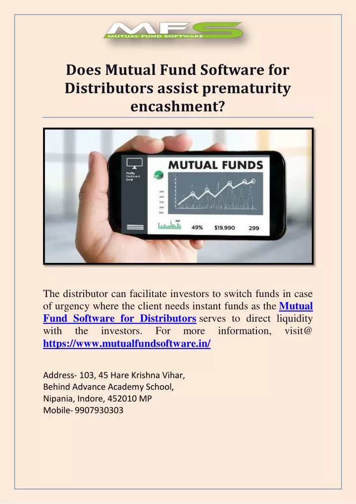 does mutual fund software for distributors assist