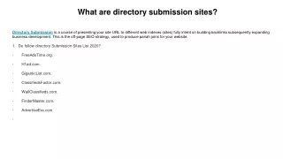 what are directory submission sites