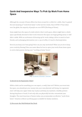 quick and inexpensive ways to pick up work from