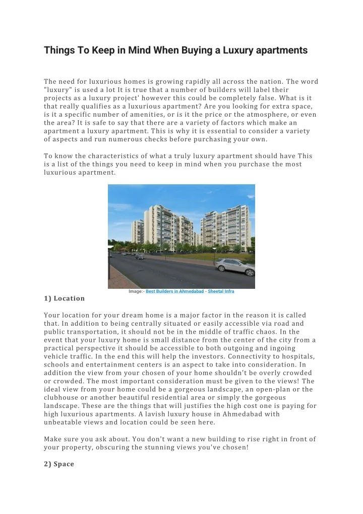 PPT - Things To Keep in Mind When Buying a Luxury apartments PowerPoint ...
