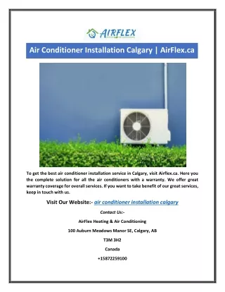Air Conditioner Installation Calgary | AirFlex.ca