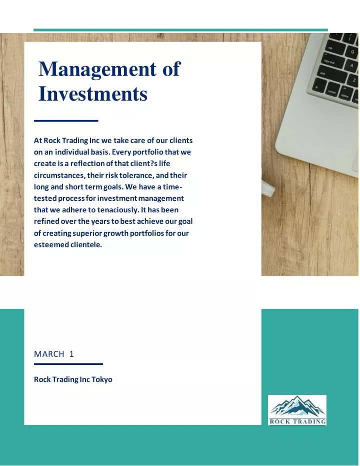 management of investments
