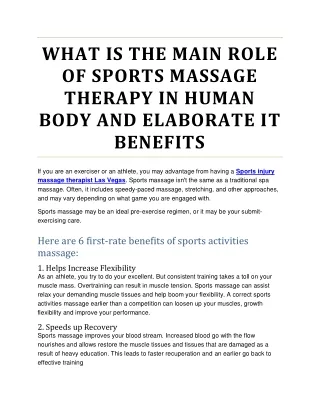 WHAT IS THE MAIN ROLE OF SPORTS MASSAGE THERAPY IN HUMAN BODY AND ELABORATE IT BENEFITS  (08-02-2022)3