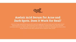 Azelaic Acid Serum for Acne and Dark Spots. Does it Work for Real?