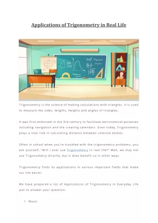 applications of trigonometry in real life