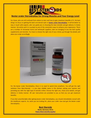 Bester oraler Steroidzyklus for Strong Muscles and Your Energy Level