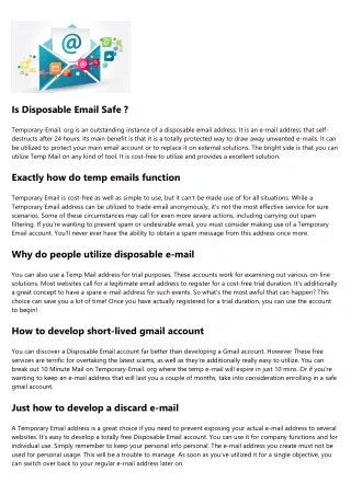 is disposable email safe