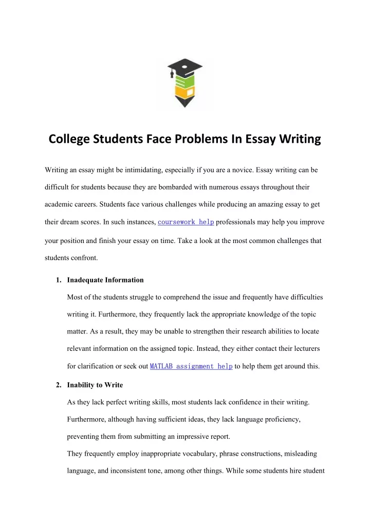 college students face problems in essay writing