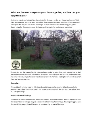 what are the most dangerous pests in your garden