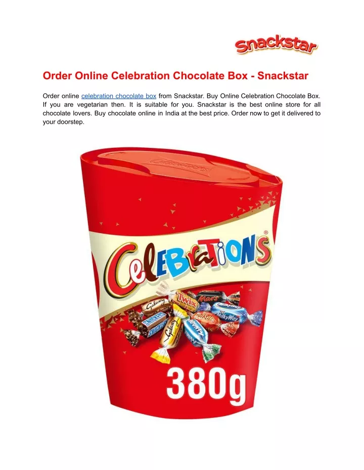 order online celebration chocolate box snackstar