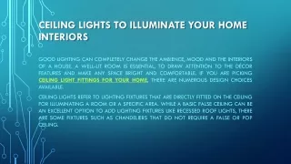 ceiling lights to illuminate your home interiors