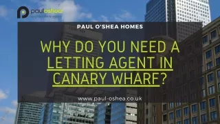 Why Do You Need a Letting Agent in Canary Wharf - Paul O'Shea