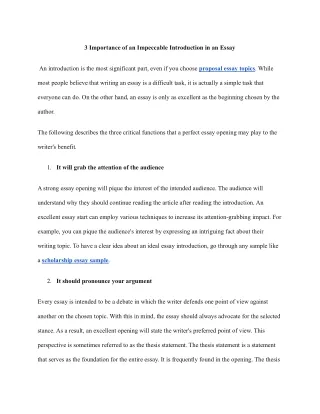 3 importance of an impeccable introduction