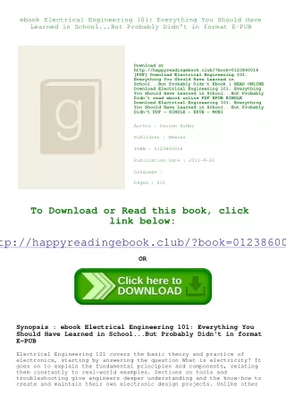 ebook Electrical Engineering 101 Everything You Should Have Learned in School...
