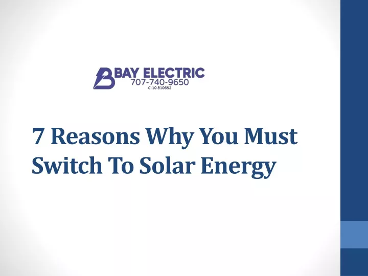 7 reasons why you must switch to solar energy