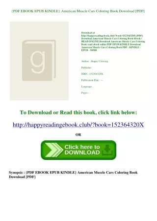 {PDF EBOOK EPUB KINDLE} American Muscle Cars Coloring Book Download [PDF]