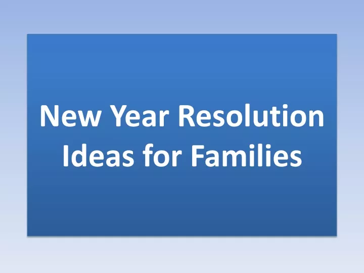 new year resolution ideas for families