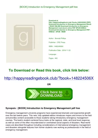 [BOOK] Introduction to Emergency Management pdf free
