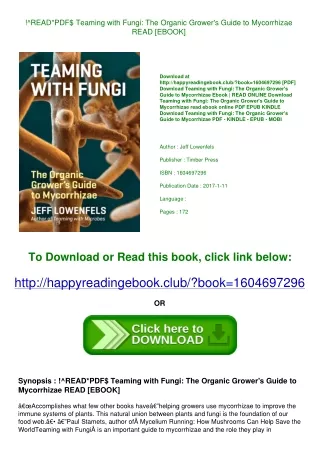 !^READ*PDF$ Teaming with Fungi The Organic Grower's Guide to Mycorrhizae READ [E