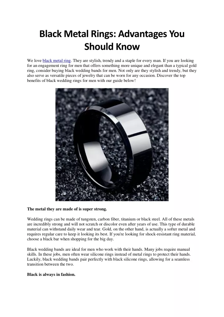 black metal rings advantages you should know