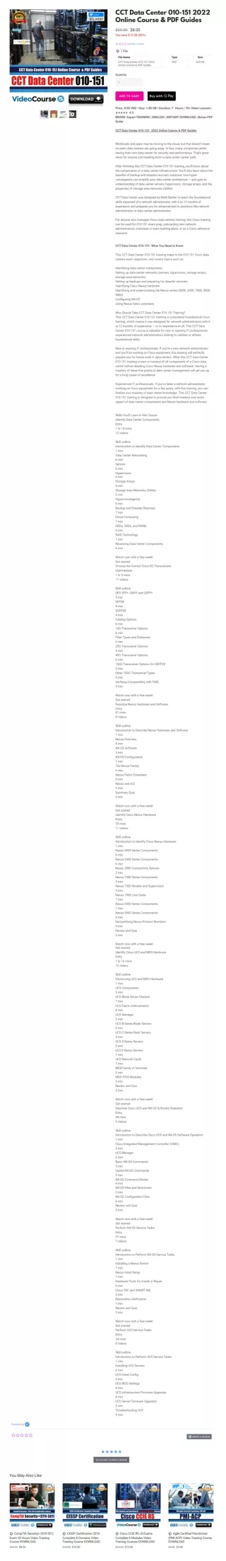 CCT Data Center 010-151 2022 Online Course & PDF Guides - expertrainingdownload.com