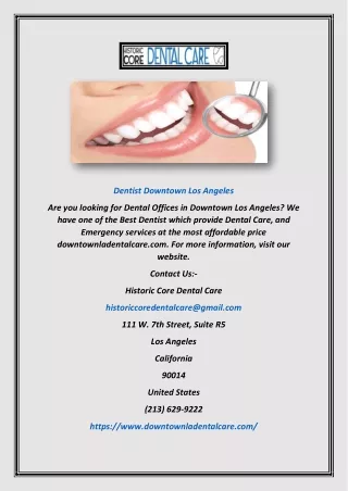 Dentist Downtown Los Angeles | Downtown LA Dental Care