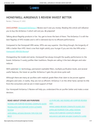 HONEYWELL AIRGENIUS 5 REVIEW INVEST BETTER