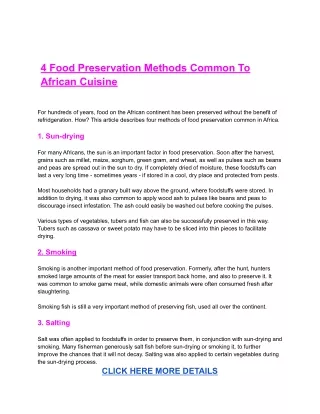 FOOD PRESERVATION METHOD