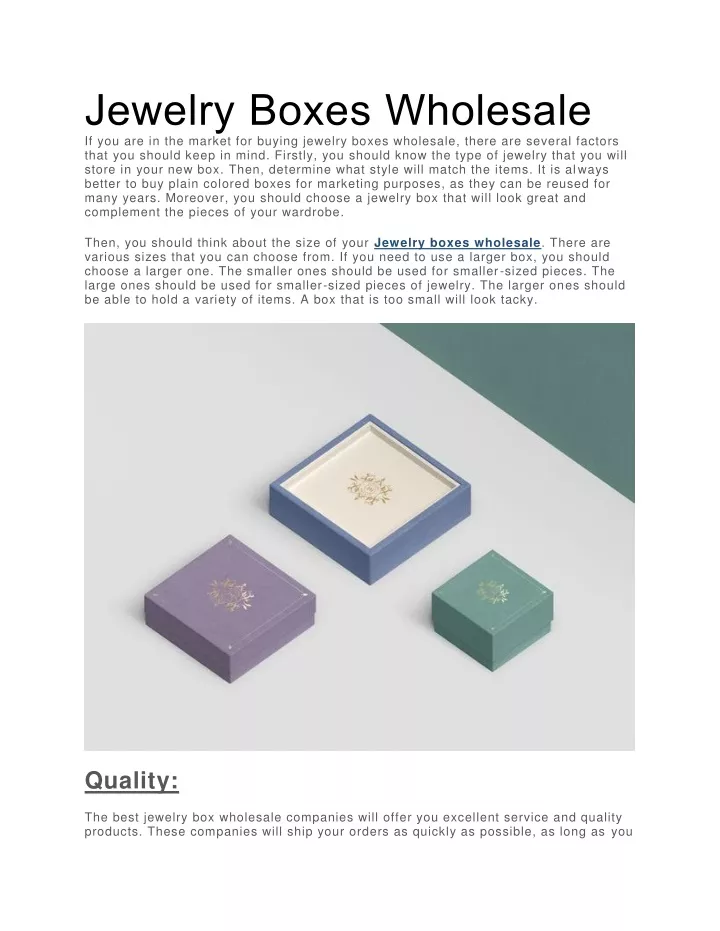 jewelry boxes wholesale if you are in the market