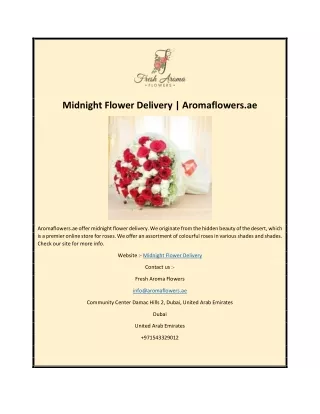 Midnight Flower Delivery | Aromaflowers.ae