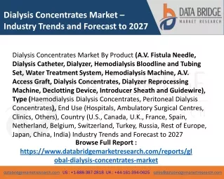 Dialysis Concentrates Market