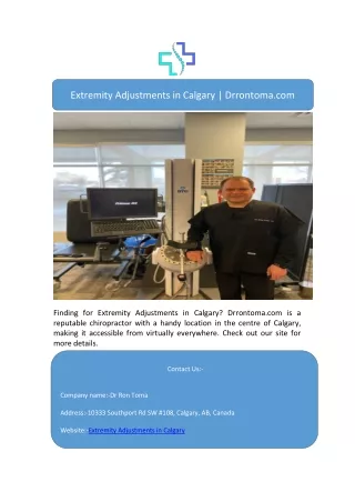 Extremity Adjustments in Calgary | Drrontoma.com