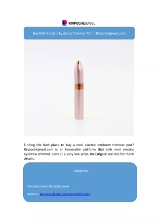 Buy Mini Electric Eyebrow Trimmer Pen | Rinpochejewel.com